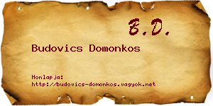 Budovics Domonkos névjegykártya